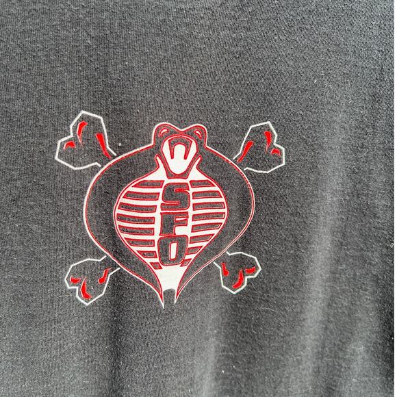 Vintage 2000 Squad Five-O SFO Cobra Logo Black T-shirt Glam Punk ska Size Medium - Picture 5 of 5